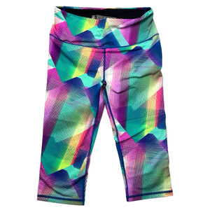 Victoria's Secret VSX Knockout Cropped Leggings Pink MEDIUM Geometric Capris